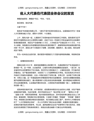 省人大代表在代表团全体会议的发言