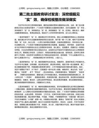 第二批主题教育研讨发言：深挖细掘见“实”效，确保检视整改做深做实