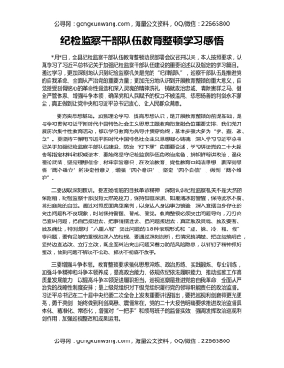 纪检监察干部队伍教育整顿学习感悟