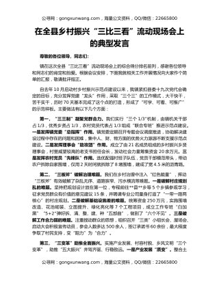 在全县乡村振兴“三比三看”流动现场会上的典型发言