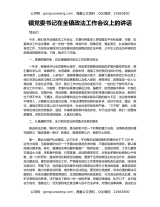 镇党委书记在全镇政法工作会议上的讲话