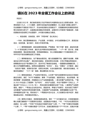 镇长在2023年全镇工作会议上的讲话