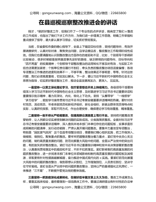 在县巡视巡察整改推进会的讲话