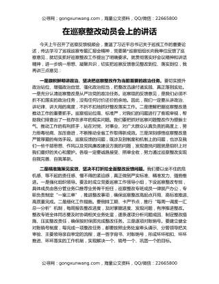 在巡察整改动员会上的讲话