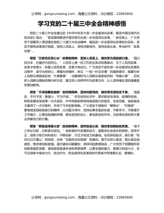 学习党的二十届三中全会精神感悟
