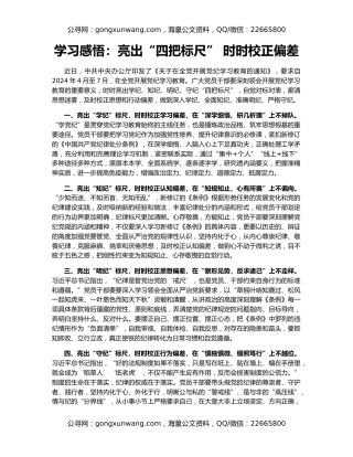 学习感悟：亮出“四把标尺” 时时校正偏差