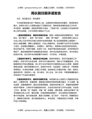 局长就任前承诺发言