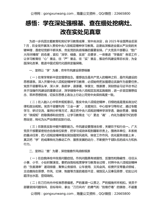 感悟：学在深处强根基、查在细处挖病灶、改在实处见真章