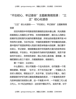 “不忘初心、牢记使命”主题教育微党课：“三正”初心化使命（2）