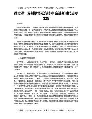 微党课：深刻领悟延安精神 奋进新时代赶考之路