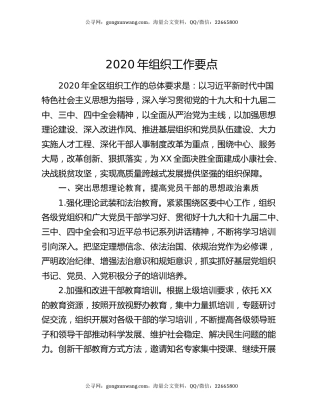 2020年组织工作要点（2）