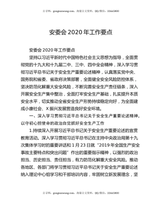 安委会2020年工作要点