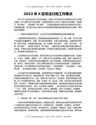 2022年X区司法行政工作要点