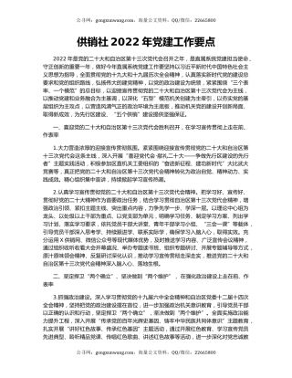 供销社2022年党建工作要点