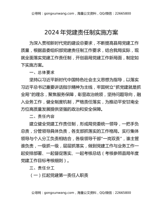 2024年党建责任制实施方案