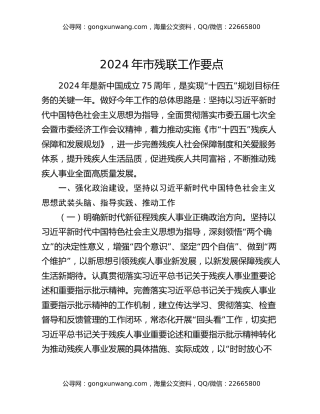 2024年市残联工作要点