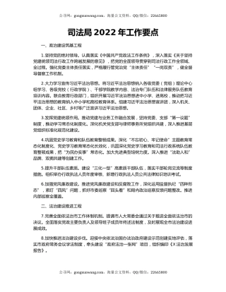 司法局2022年工作要点