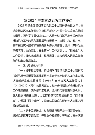 镇2024年森林防灭火工作要点