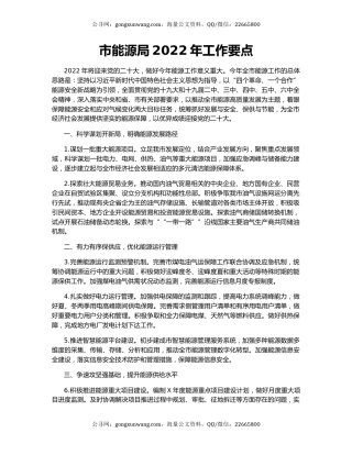 市能源局2022年工作要点
