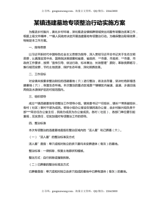 某镇违建墓地专项整治行动实施方案