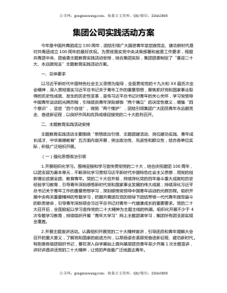 集团公司实践活动方案