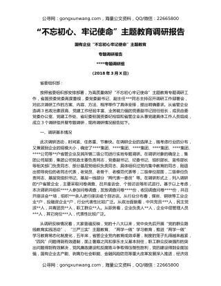 “不忘初心、牢记使命”主题教育调研报告（3）