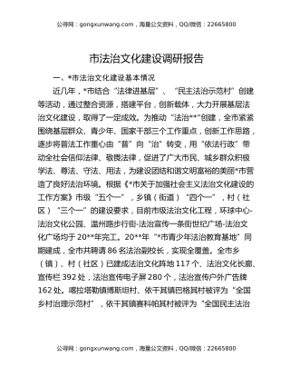 市法治文化建设调研报告