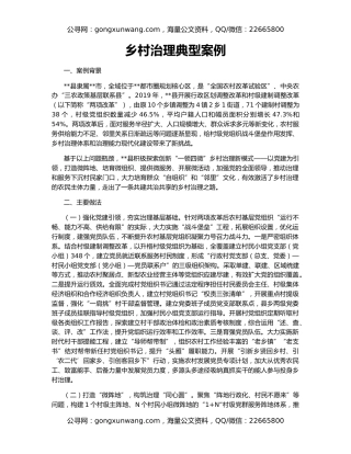 乡村治理典型案例