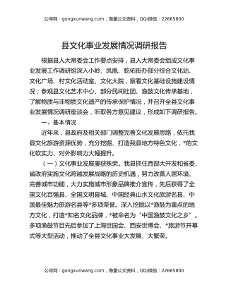 县文化事业发展情况调研报告