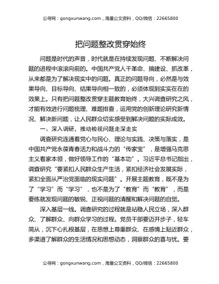 把问题整改贯穿始终