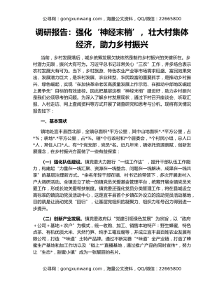 调研报告：强化‘神经末梢’，壮大村集体经济，助力乡村振兴