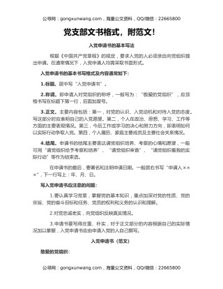 党支部文书格式，附范文！
