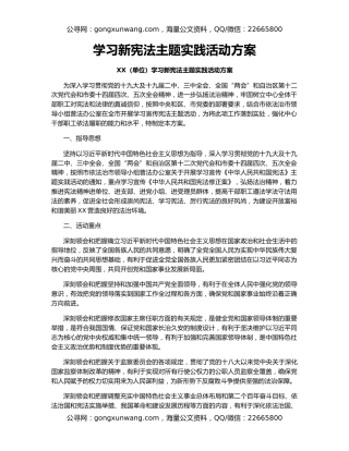 学习新宪法主题实践活动方案