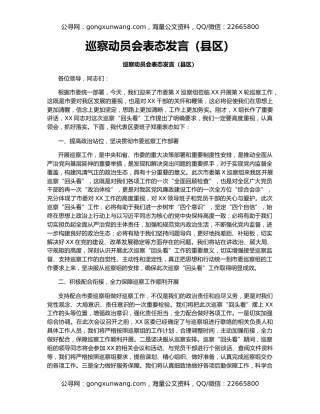 巡察动员会表态发言（县区）