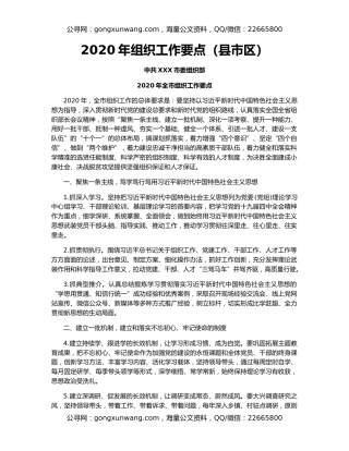 2020年组织工作要点（县市区）