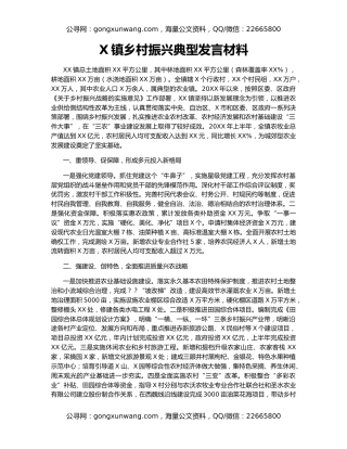X镇乡村振兴典型发言材料