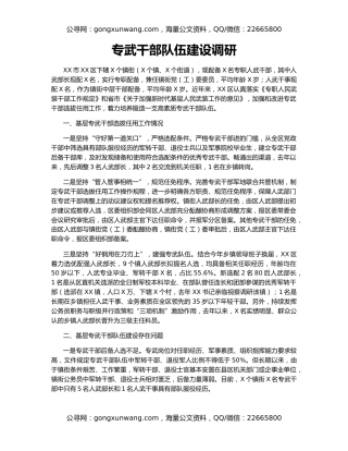 专武干部队伍建设调研