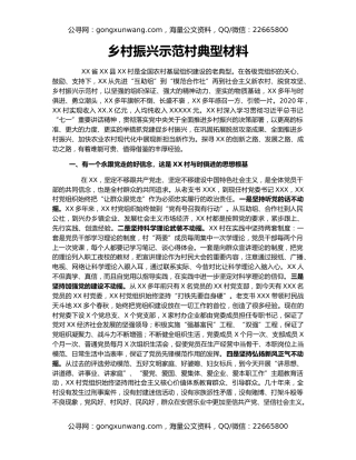 乡村振兴示范村典型材料