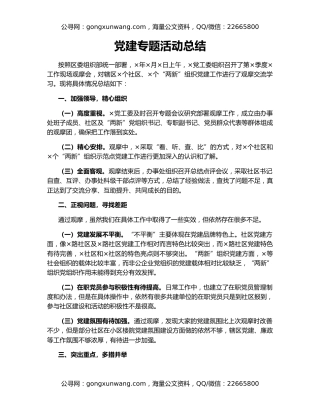 党建专题活动总结