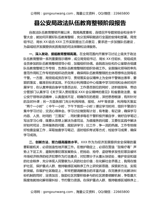 县公安局政法队伍教育整顿阶段报告