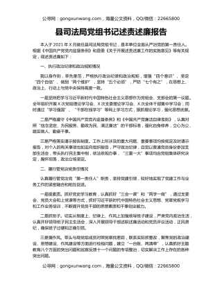 县司法局党组书记述责述廉报告