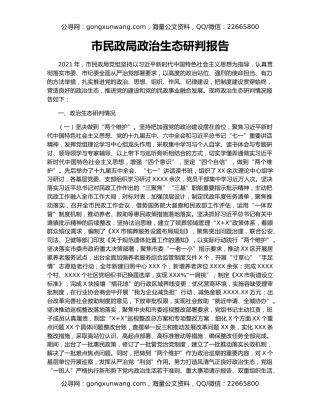 市民政局政治生态研判报告