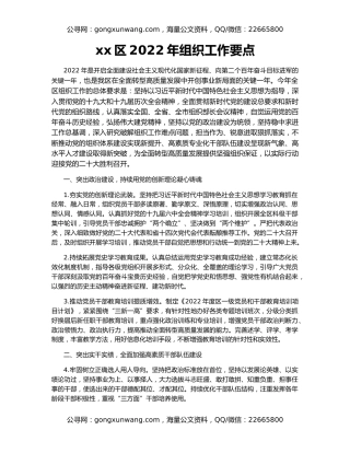 xx区2022年组织工作要点