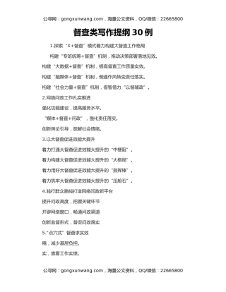 督查类写作提纲30例