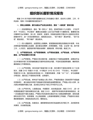 组织部长履职情况报告