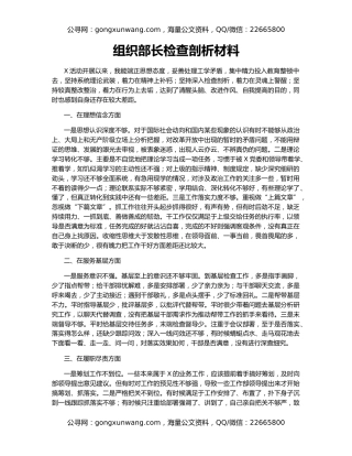 组织部长检查剖析材料