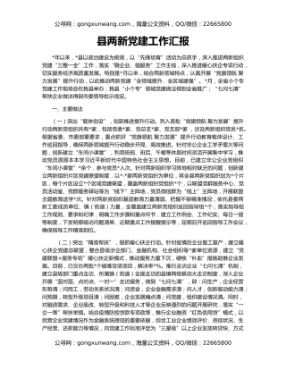 县两新党建工作汇报