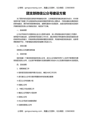 团支部微信公众号建设方案