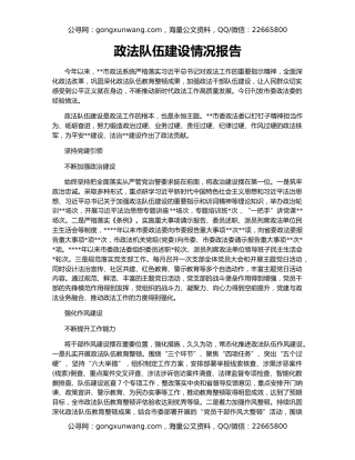 政法队伍建设情况报告