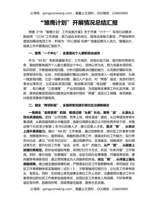 “雏鹰计划”开展情况总结汇报